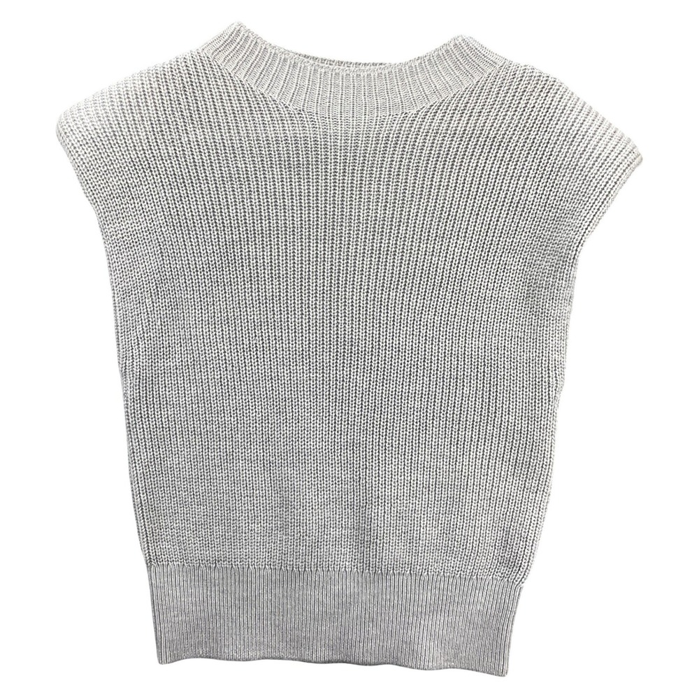 Aritzia Babaton Hazlitt Sweater Vest Womens S Gray Wool Ribbed Knit Sleeveless - Picture 2 of 12